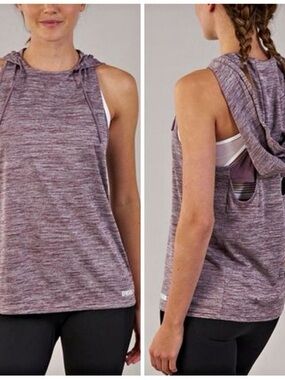 Gymshark Purple Space-Dye Hooded Sleeveless Tank